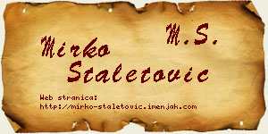 Mirko Staletović vizit kartica